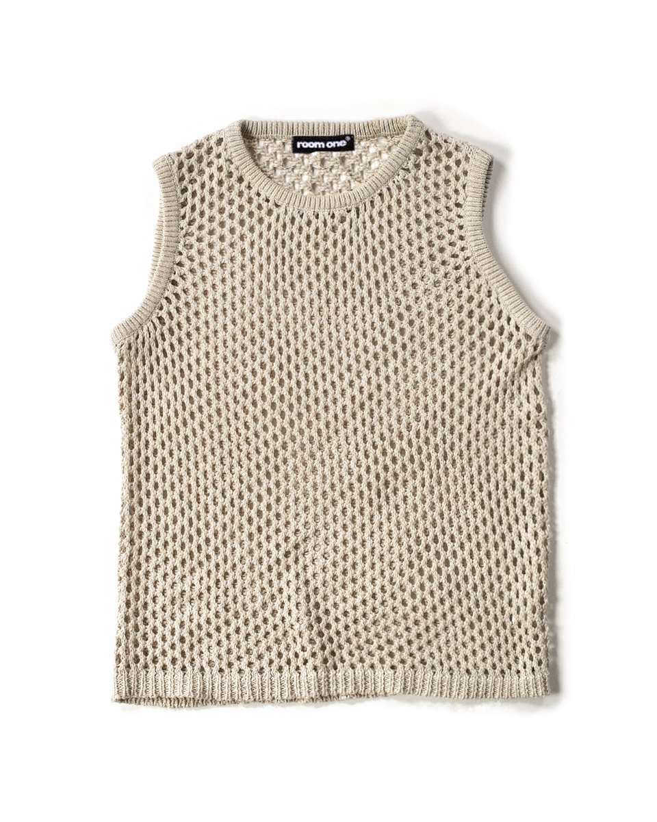 Beige Cotton Tank Top