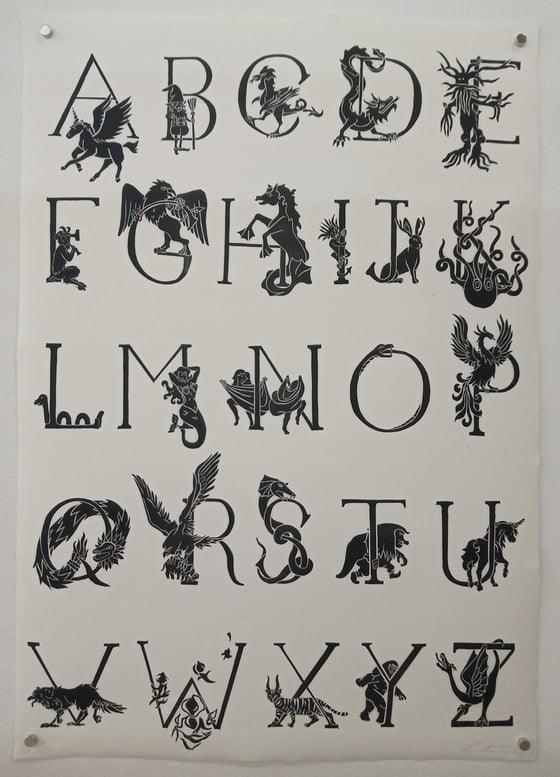 Image of Mystical Creature Alphabet Poster by Maria Quintin