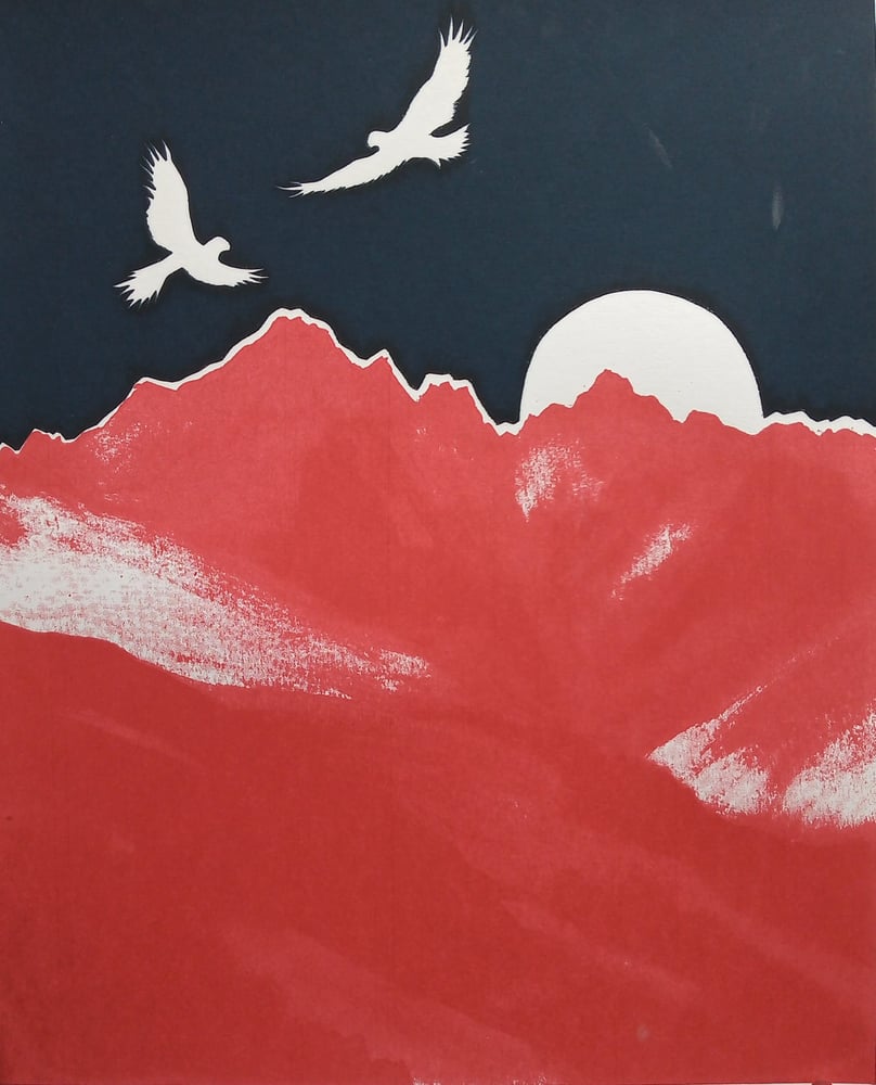 Image of Red mountain, blue sky by Charlotte Tommy-Martin