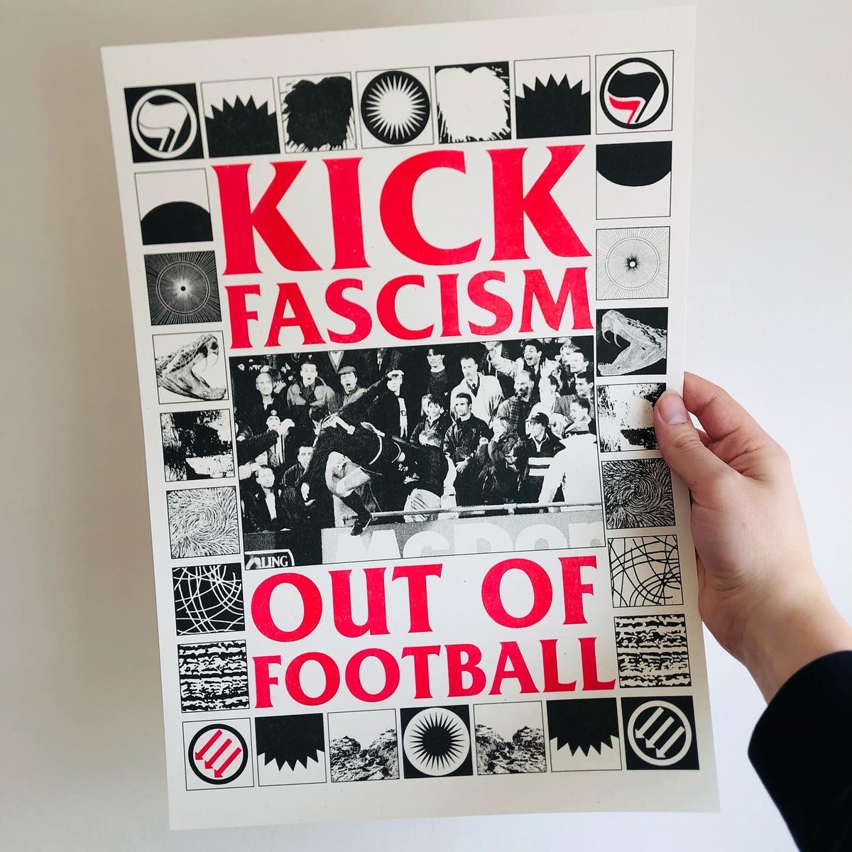 Image of Kick Fascism Out of Football A3 riso print