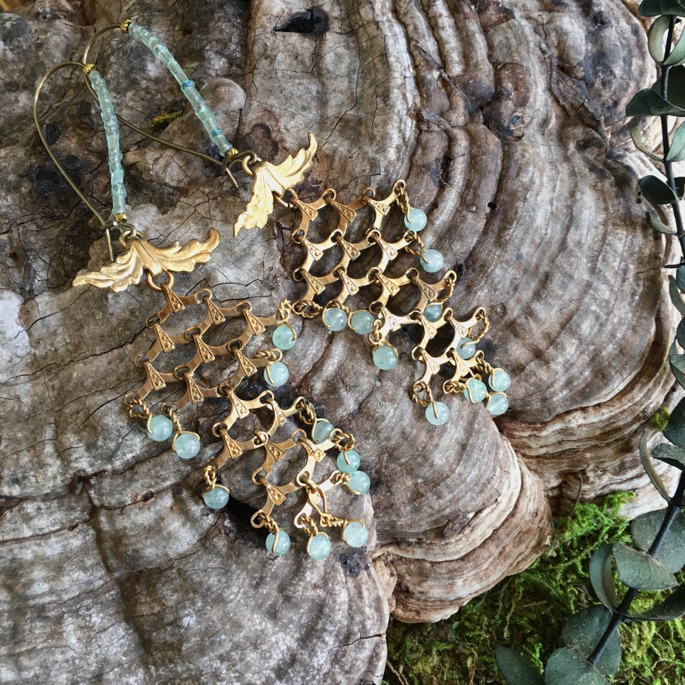 Image of Aquamarine Wisteria Trellis