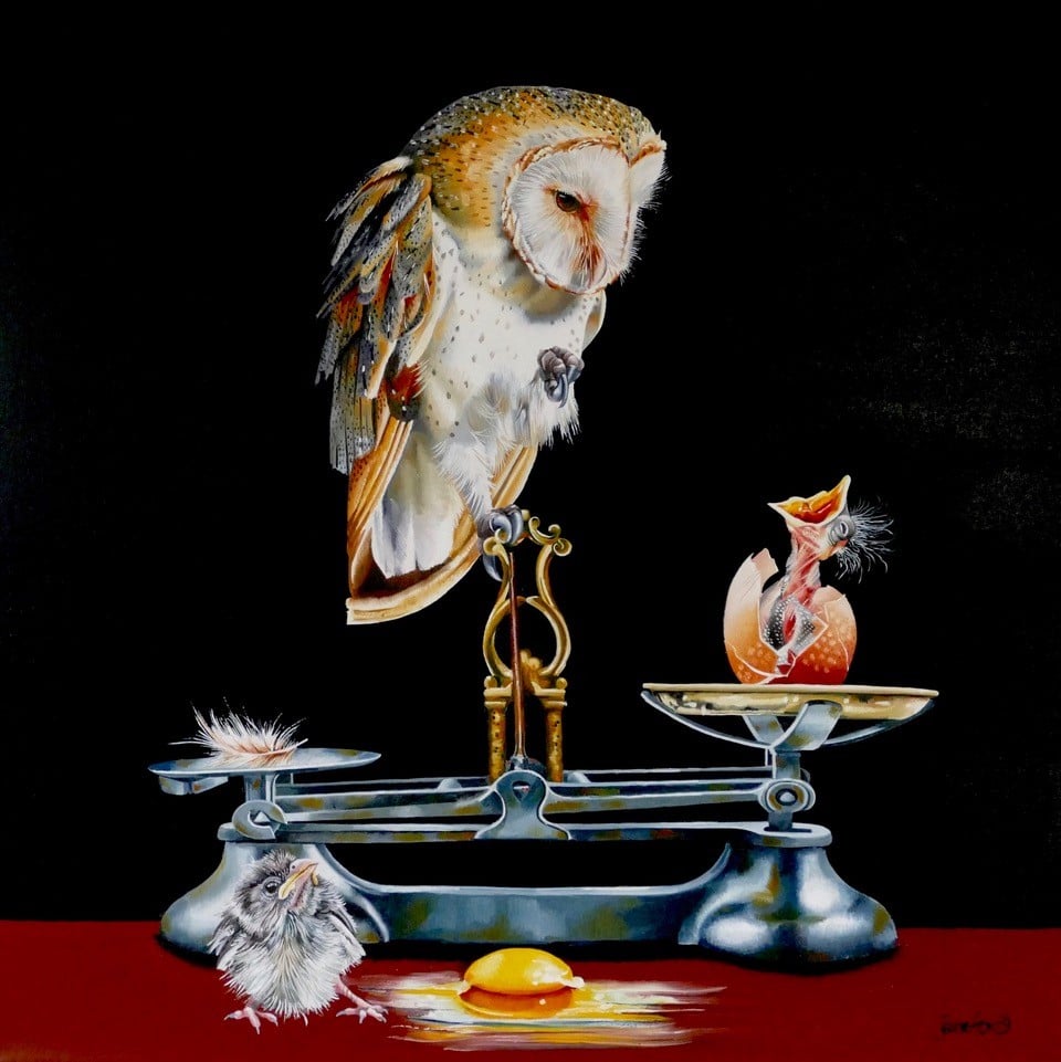 Image of Jane Ford - 'Up Before The Beak' - Original Oil On Canvas