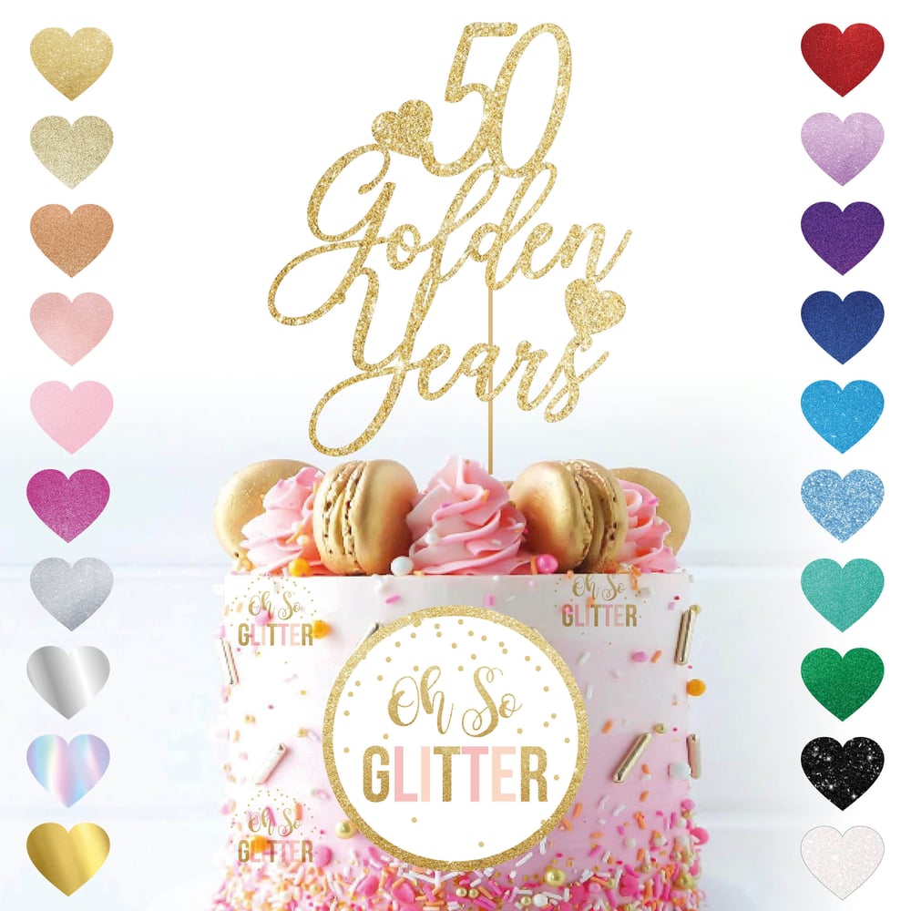 Image of 50 Golden Years - New Italic - Cake Topper