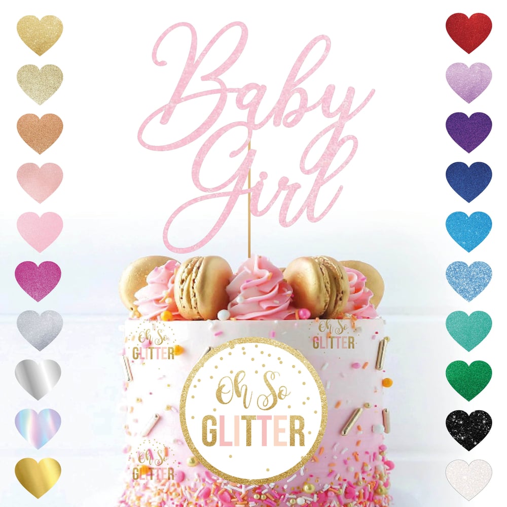 Image of Baby Girl - New Italic - Cake Topper