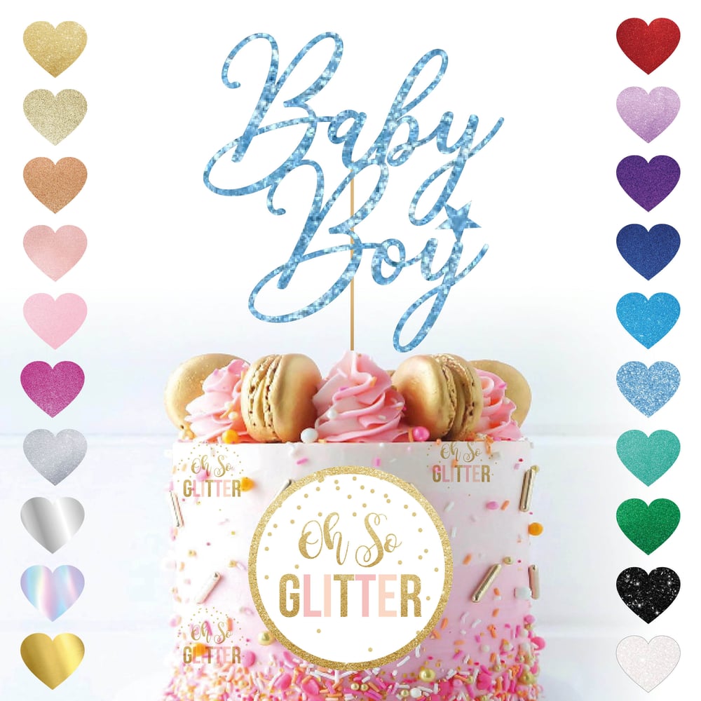 Image of Baby Boy - New Italic - Cake Topper