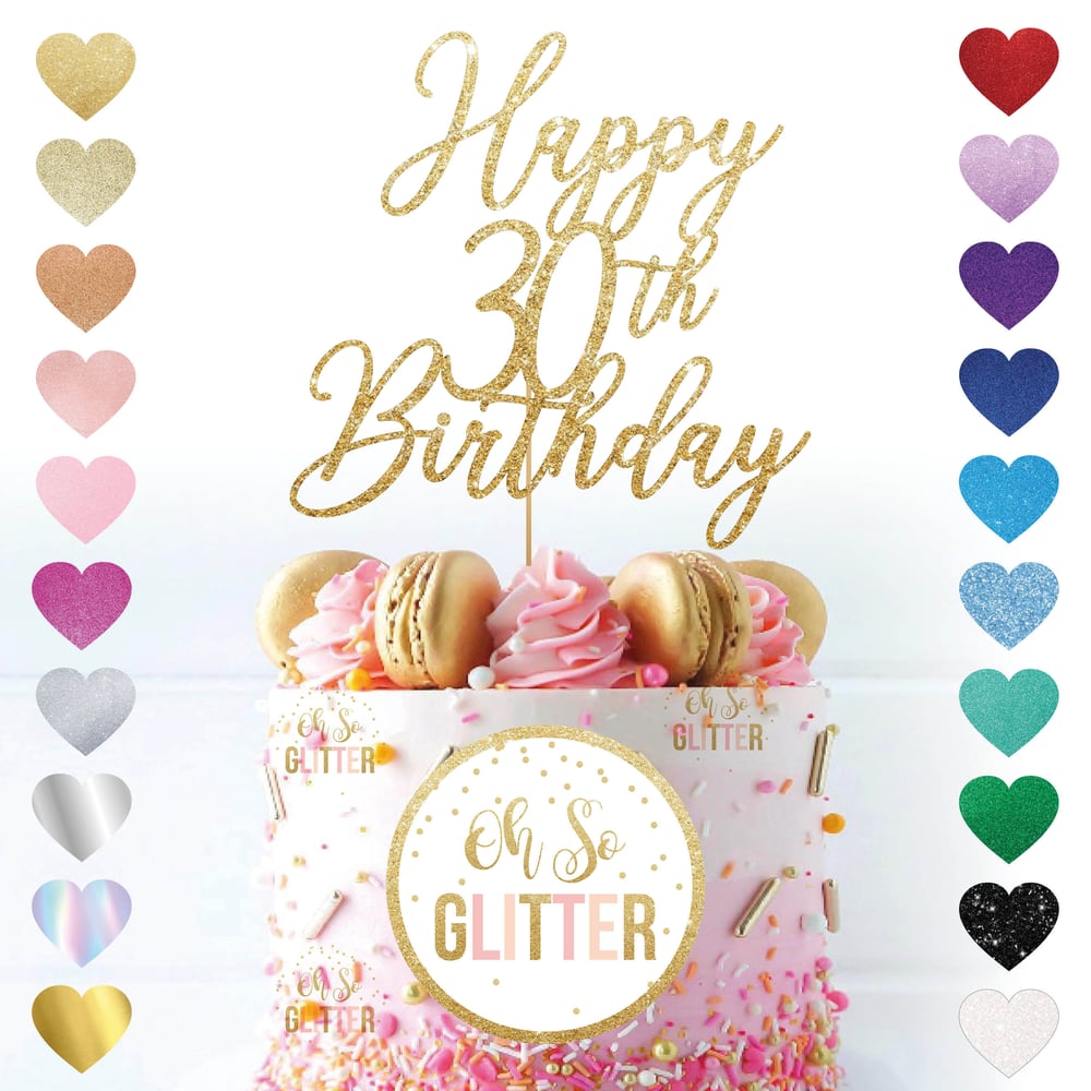 Image of Happy Age Birthday - New Italic - Custom Cake Topper