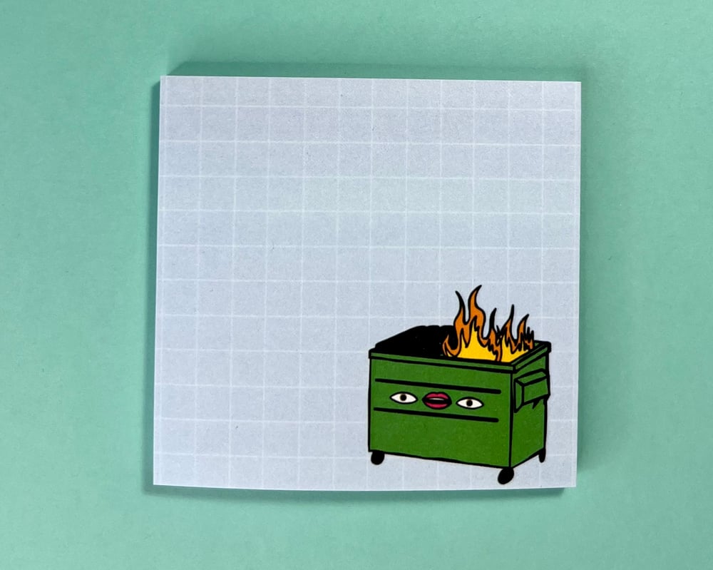 Image of Dumpster fire sticky notes