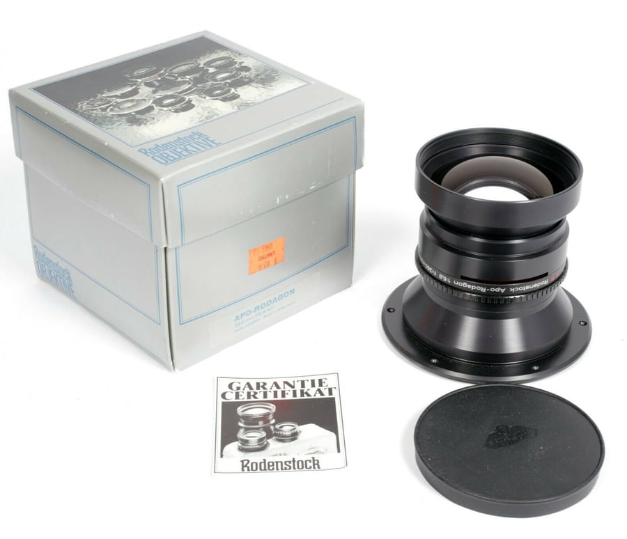 Image of NOS Rodenstock Apo Rodagon 360mm F6.8 Enlarger Lens in box