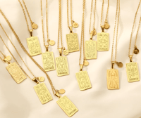 Zodiac Necklace Vintage Gold Stainless Steel Constellation Chain Necklace Jewelry Gift