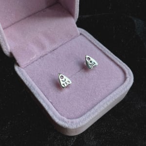 Image of Ouija Planchette stud earrings 925 Sterling Silver