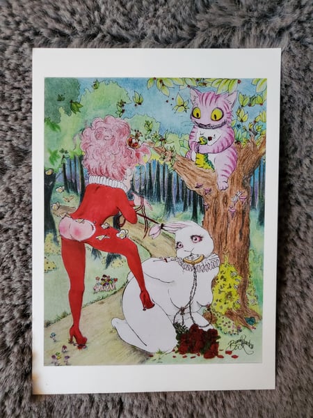 Image of White Rabbit Art Card