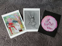 Set of 3 BunnyRaunch Art Cards