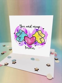 “You and meep forever” meeple anniversary card