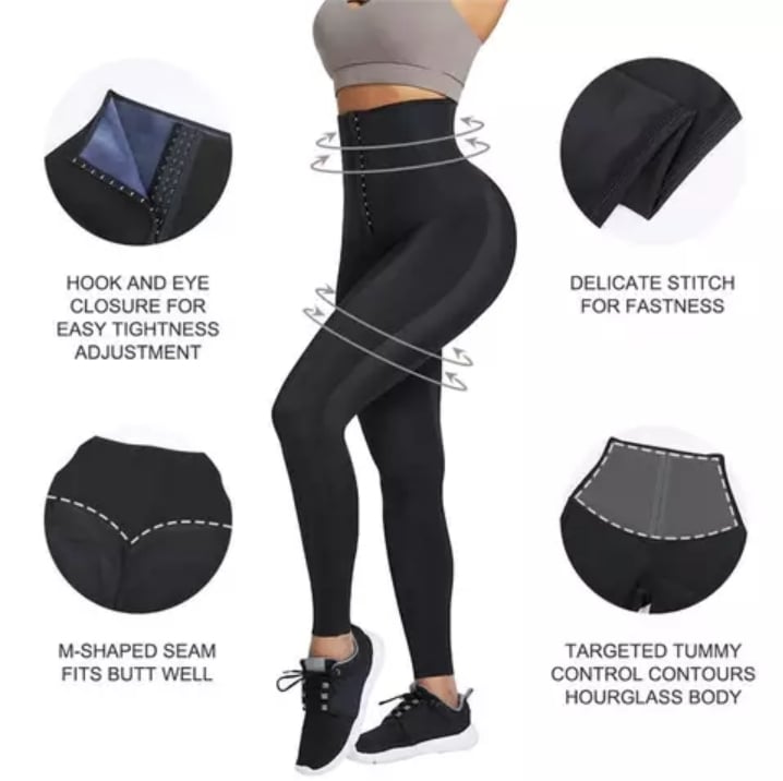KSCD Neoprene Sauna Sweat Pants for Women Hot Thermo Slimming High Waisted  Tummy Control Leggings Sweatpants with Pocket Black Camo 3X-Large 
