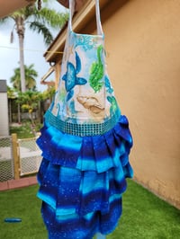 Image 1 of Beach Themed Blue Dress