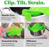 Snap N Strain Pot Strainer - Adjustable Silicone Clip On Strainer for Pots, Pans, and Bowls