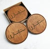 Engraved Typography Coaster Set