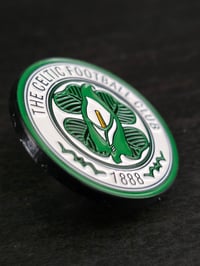 Image 2 of Celtic Crest Easter Lily pin badge.