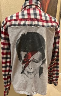 Vintage Gray/Red/White Flannel Shirt David Bowie