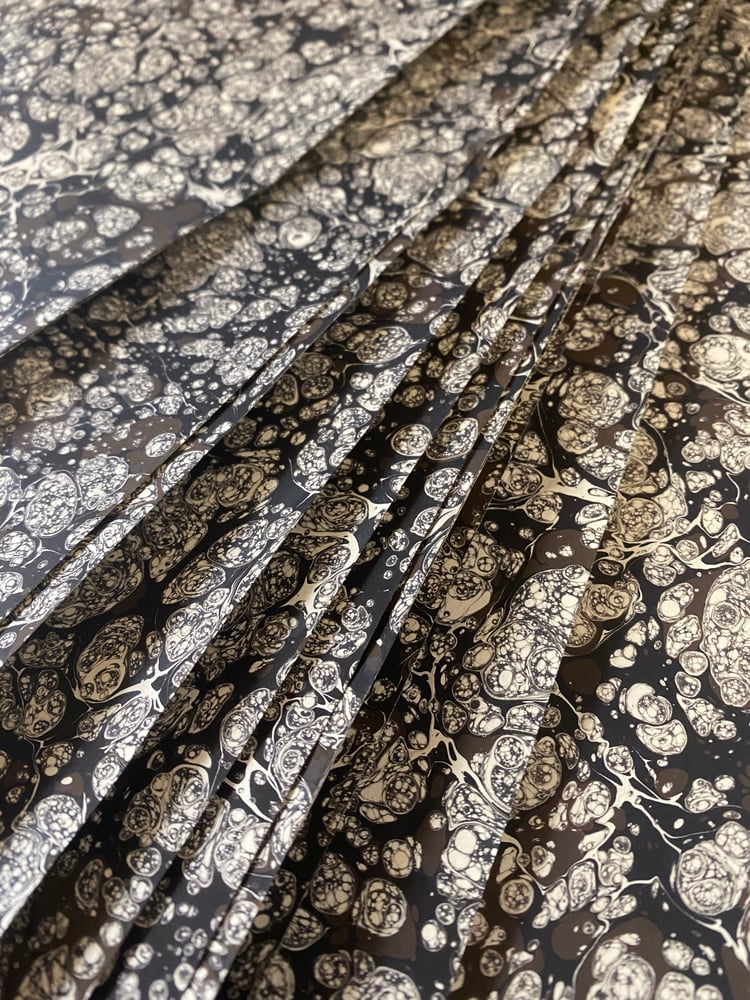 Marbled Paper #17 'Grey Stormont' | Jemma Lewis Marbling and Design