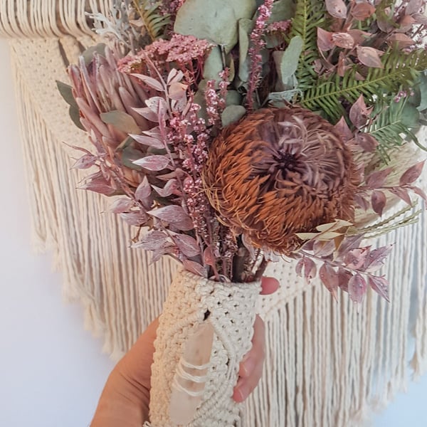 Image of Activated Wildflower Wedding Bouquet & Macrame Wrap