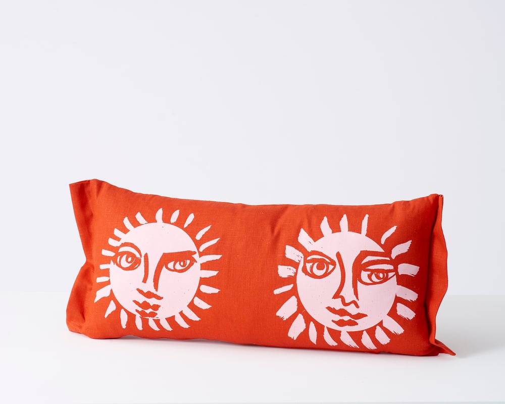 Image of Sunne cushion in 6 colour-ways from Stoff Studios