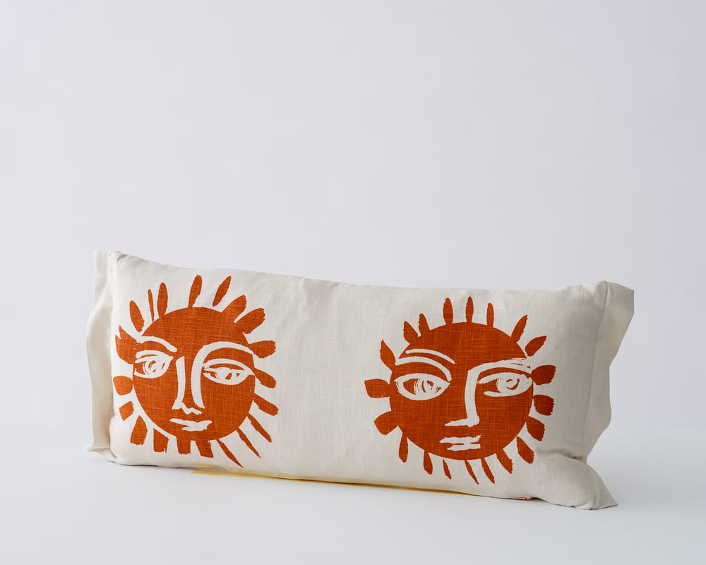 Image of Sunne cushion in 6 colour-ways from Stoff Studios