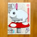 Image of Bunny on mushy / unframed original painting