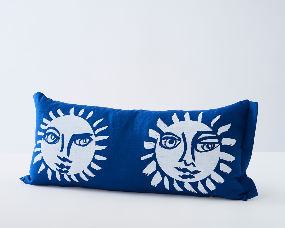 Image of Sunne cushion in 6 colour-ways from Stoff Studios