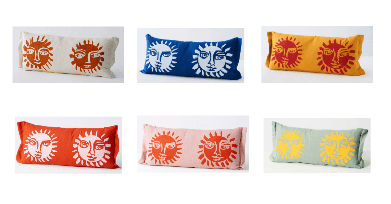 Image of Sunne cushion in 6 colour-ways from Stoff Studios