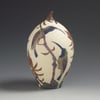 Sunbirds & Coral tree sgraffito vessel  