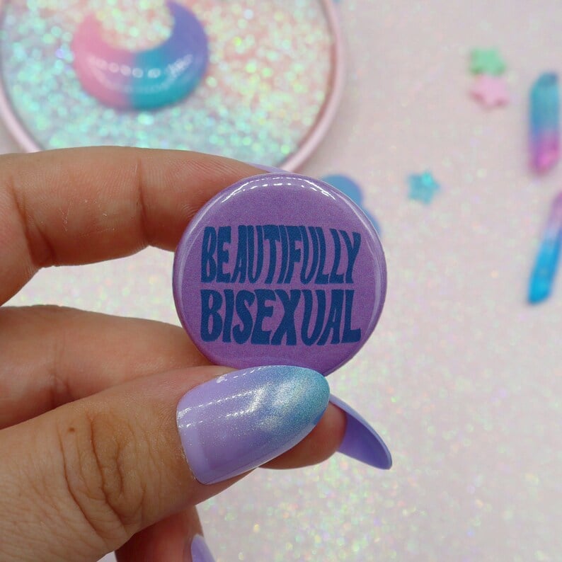 Image of Beautifully Bisexual Button Badge