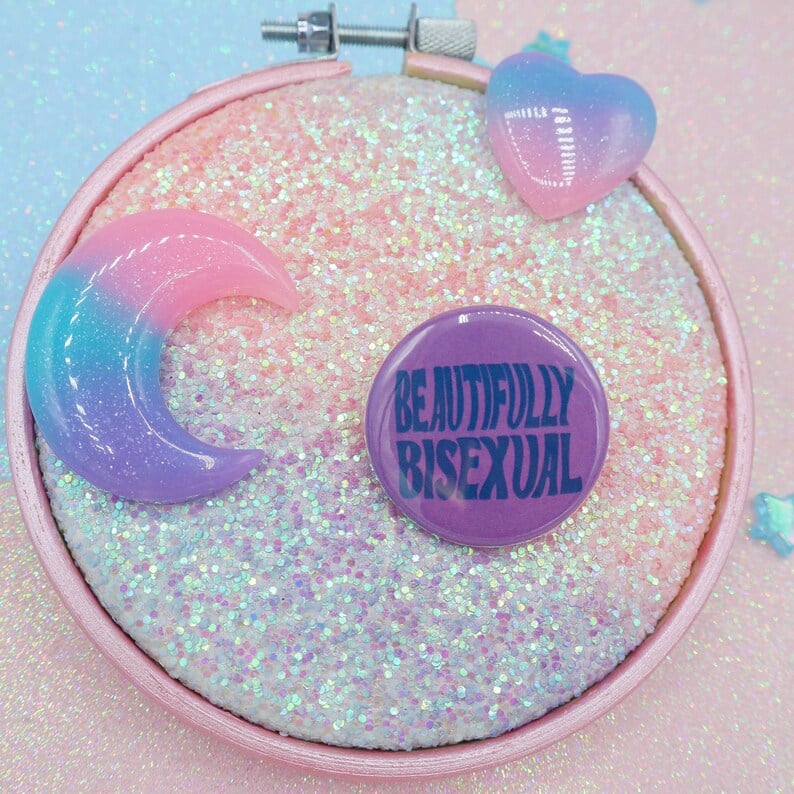 Image of Beautifully Bisexual Button Badge