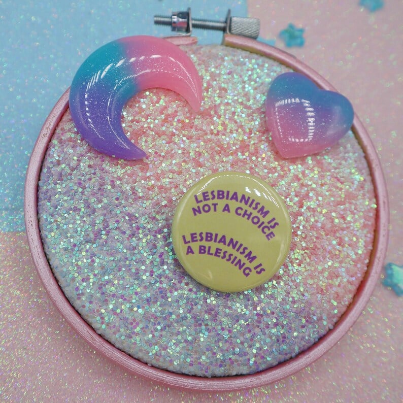 Image of Lesbianism Is Not A Choice, Lesbianism Is A Blessing Button Badge