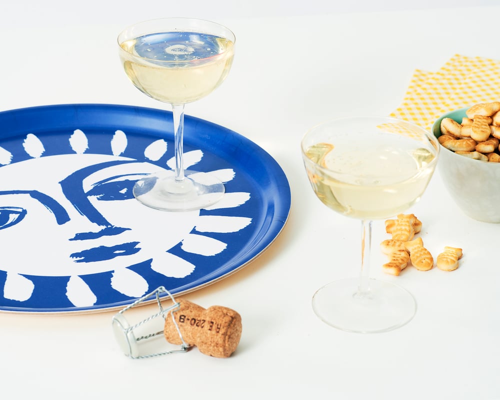 Image of Sunne Cocktail Tray in Azure by Stoff Studio