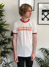 White “SUPERSAURUS” Ringer T-Shirt 