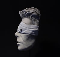 Image 5 of 'The Blind Prophet' White Clay Mask Sculpture