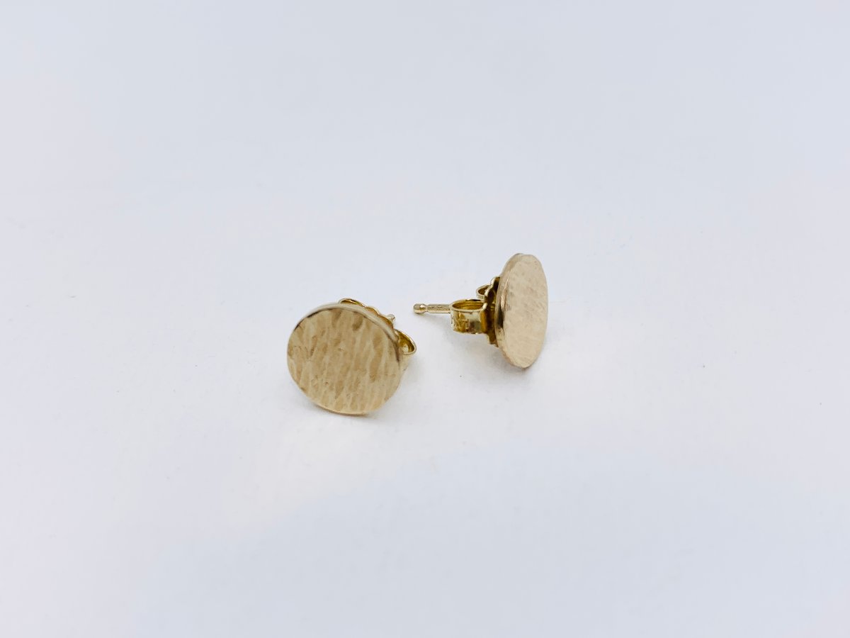 Textured Gold Earrings by Rocky Pardo