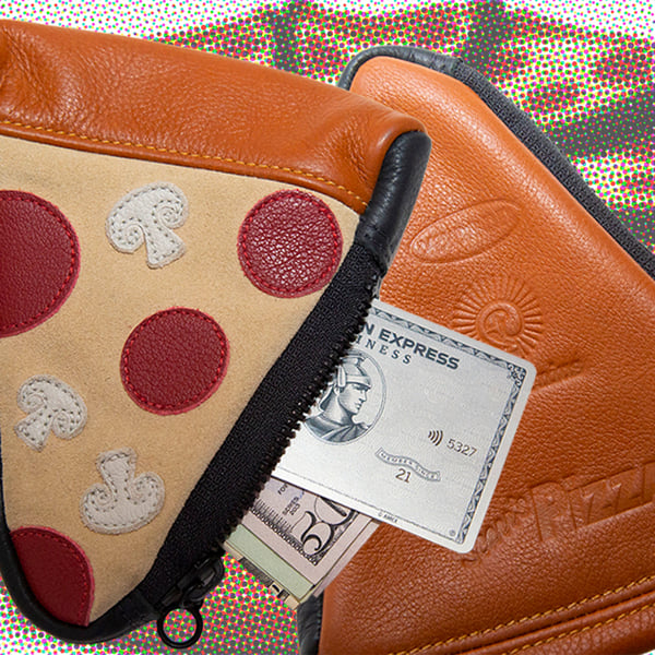 Image of Pizza Slice Leather Pouch