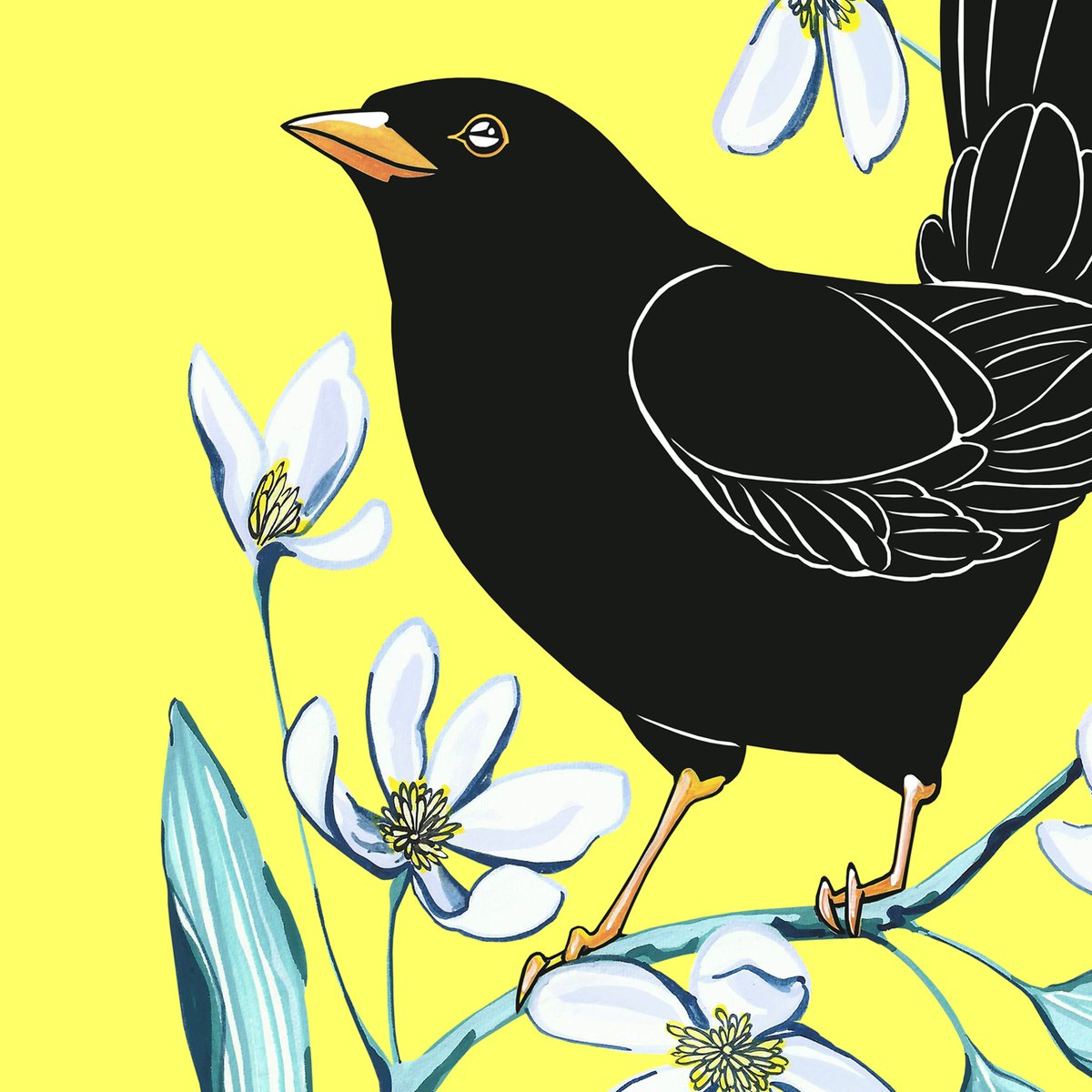 Image of Stamps: Blackbird and Clematis