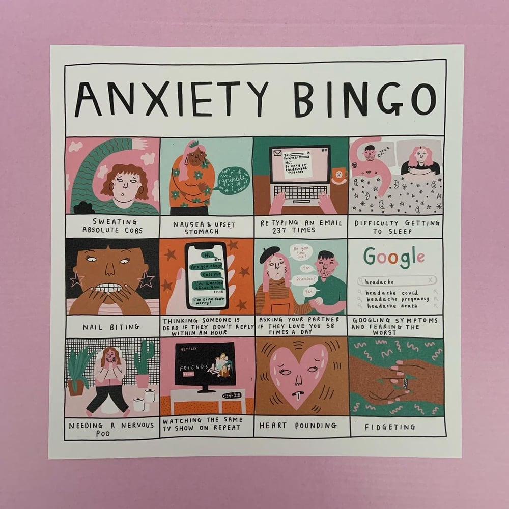 Image of Anxiety Bingo Print