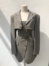 Grey//Beige Three Piece Corset Suit