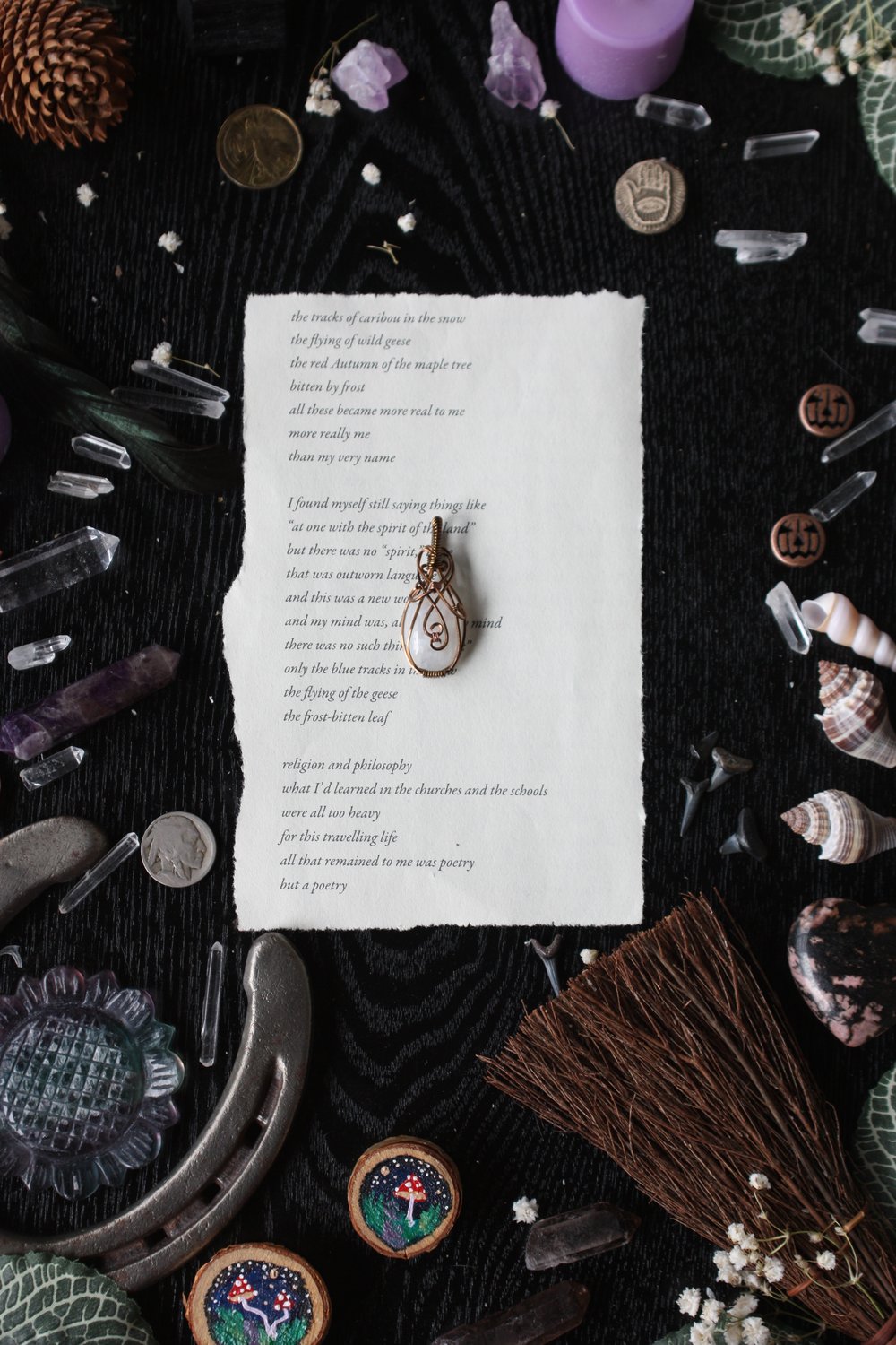 swirly rainbow moonstone necklace