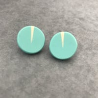 Image 1 of zircon blue circle studs