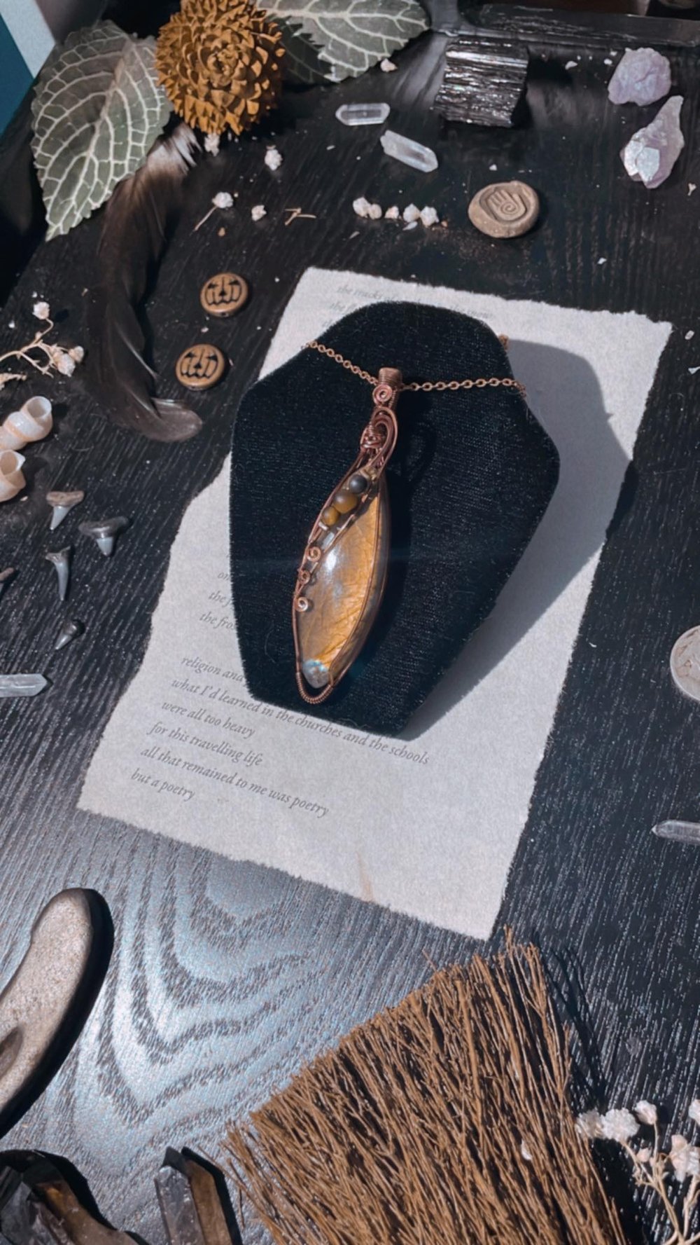 large sunset labradorite necklace