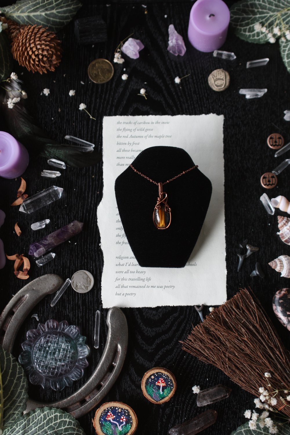 dainty tigers eye necklace