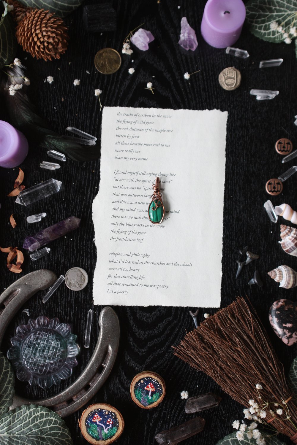 dainty malachite necklace