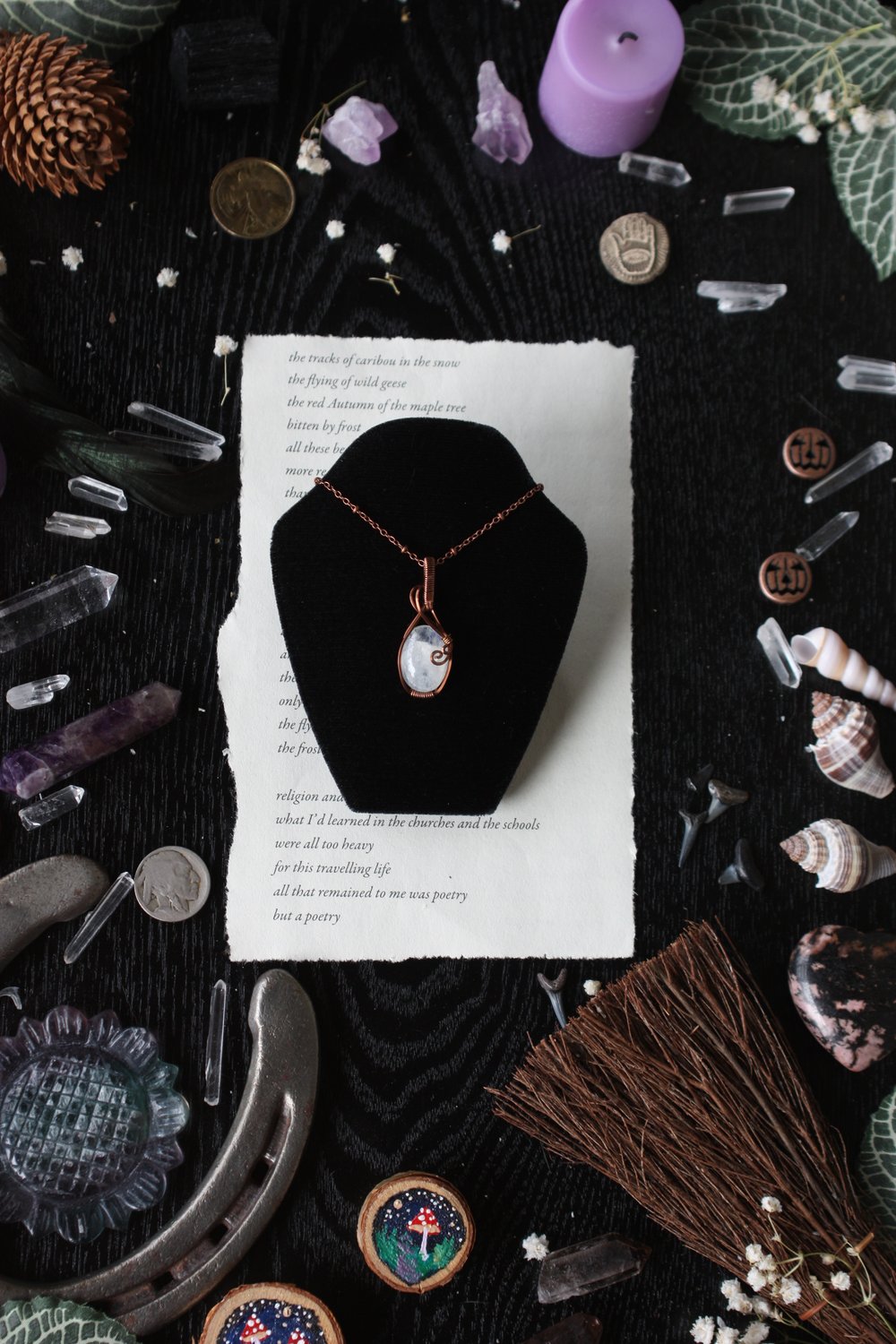 dainty moonstone necklace