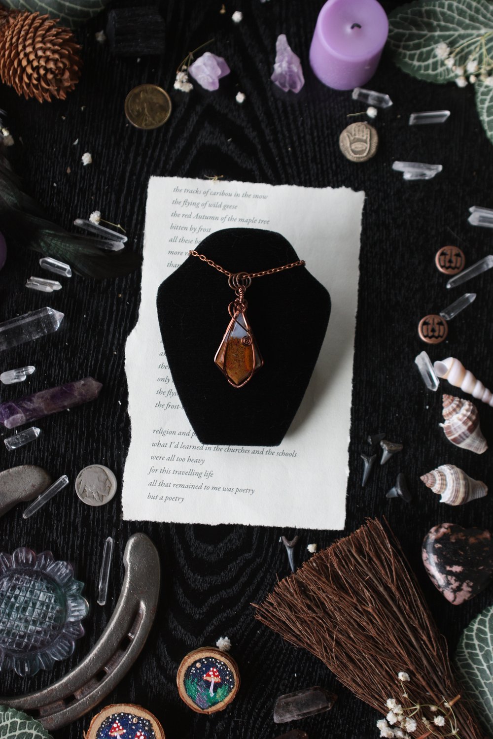 plume agate necklace