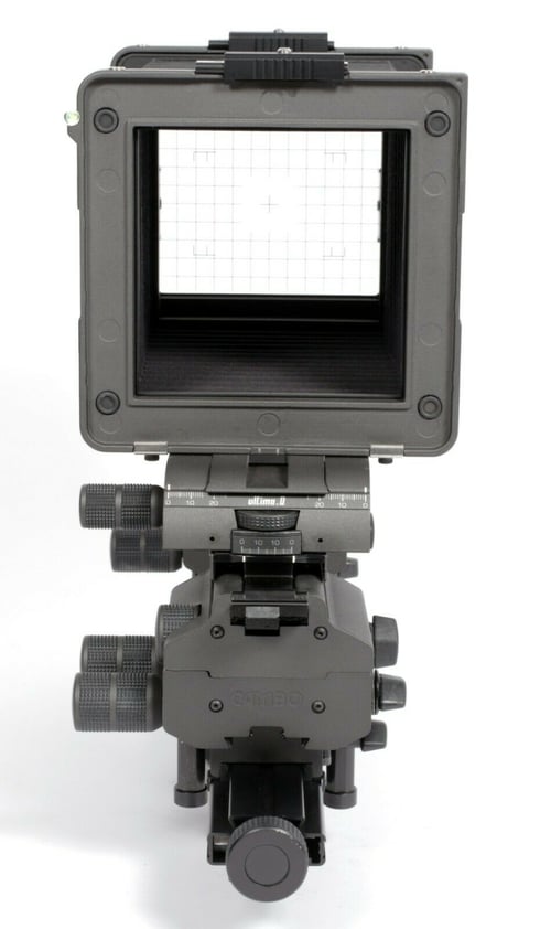 Image of Cambo Ultima D 4X5 camera with upgraded back and extension rail